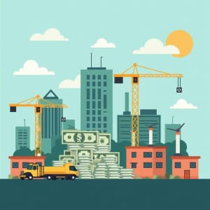 Dólares, sitios de construcción y instalaciones de fabricación.