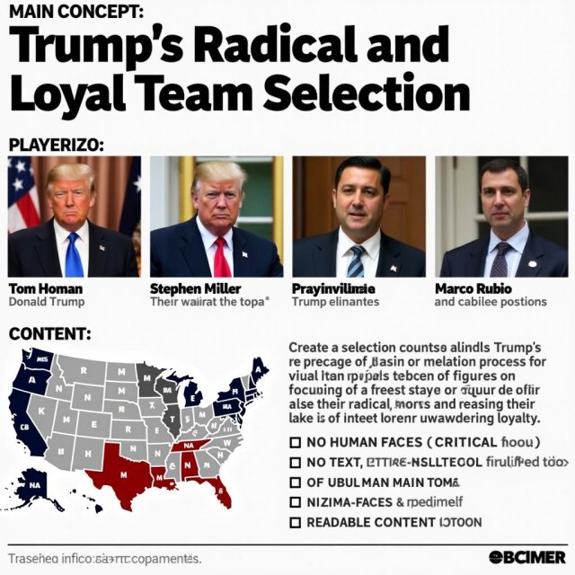 Trump, Homan, Miller, Rubio, cargos del Gabinete, mapa de estados clave.