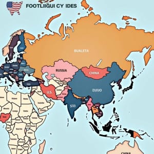 "Mapas que ilustren la competencia global por el poder, mostrando posiciones estratégicas, activos militares