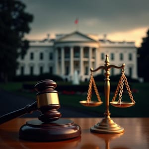Escala de justicia frente a la Casa Blanca