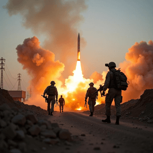 Conflicto militar: Ataques de misiles, infraestructura dañada, personal militar