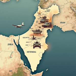 Mapa del Medio Oriente mostrando las operaciones militares de Israel en Siria.