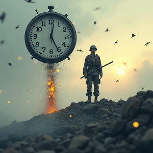 Soldado se persevera a través de cambios territoriales a lo largo del tiempo, el reloj sigue corriend