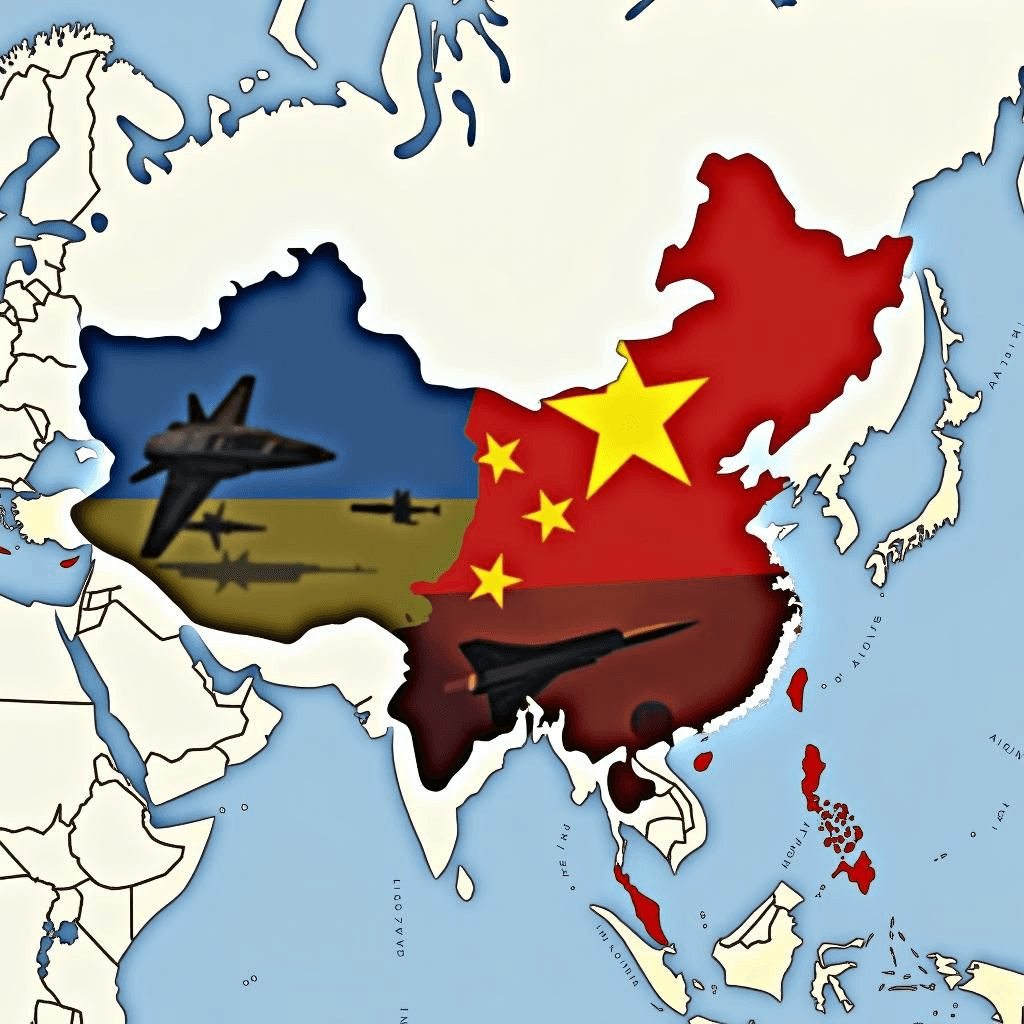 Zone de conflit en Ukraine, activité militaire russe et chinoise
