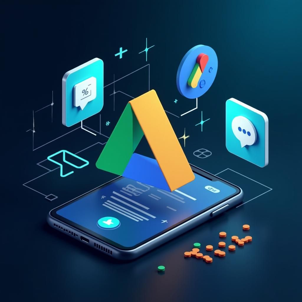 Chatbot, search engine logo, personalization icon in view.