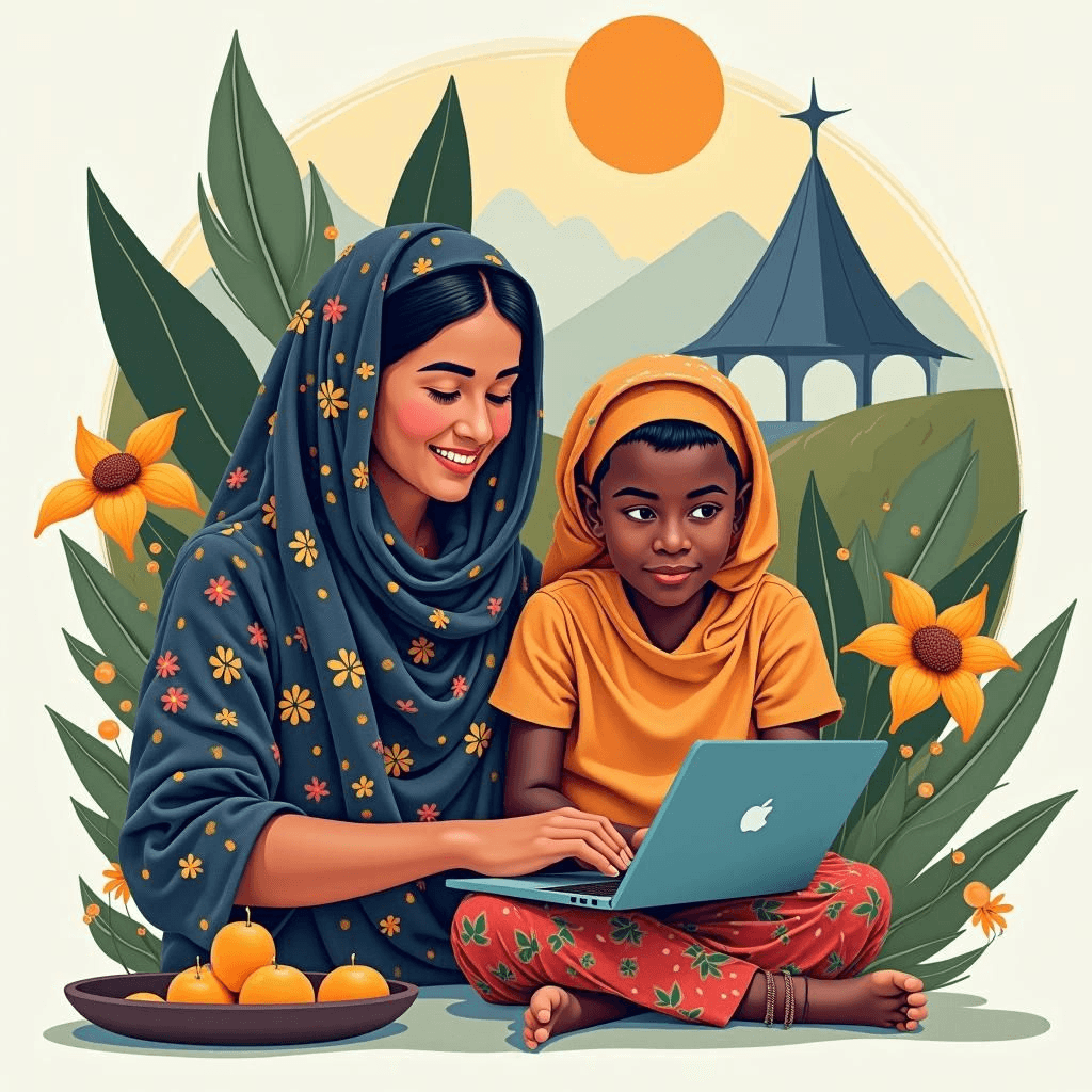 Femmes dans les zones rurales participant à des ateliers de littératie numérique.