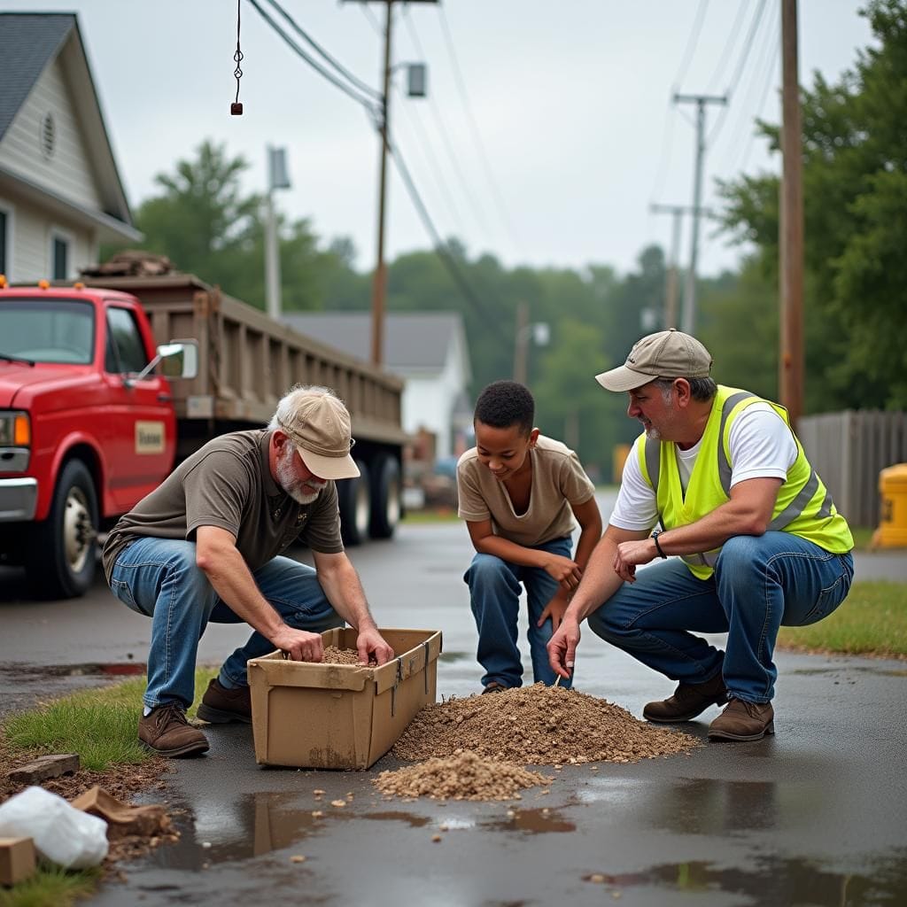 Les membres de la communauté apportent leur aide et leurs efforts de reconstruction sont en cours.