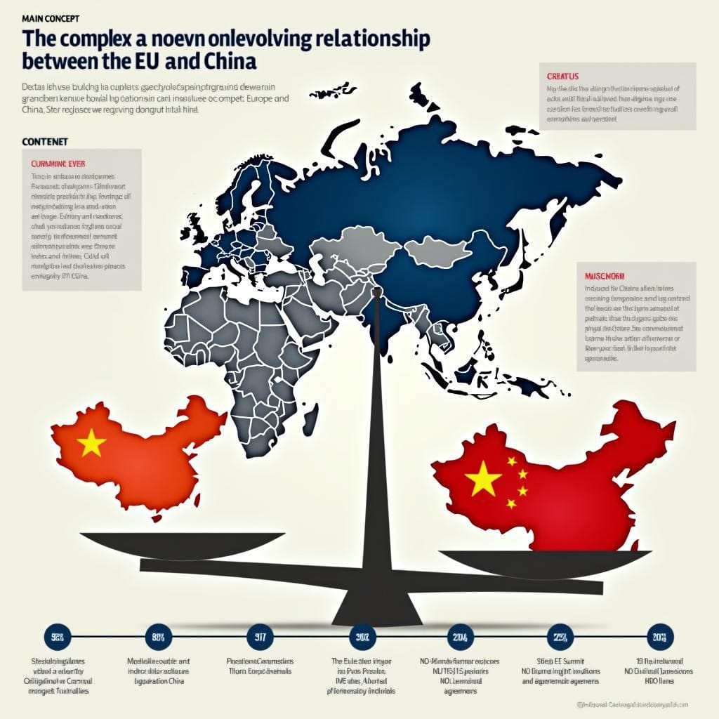 Mapa muestra el comercio EU-China, línea de eventos político-económicos (2017-