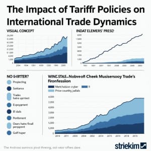 Gráficos mostrando el impacto de los aranceles en las dinámicas comerciales por industria y