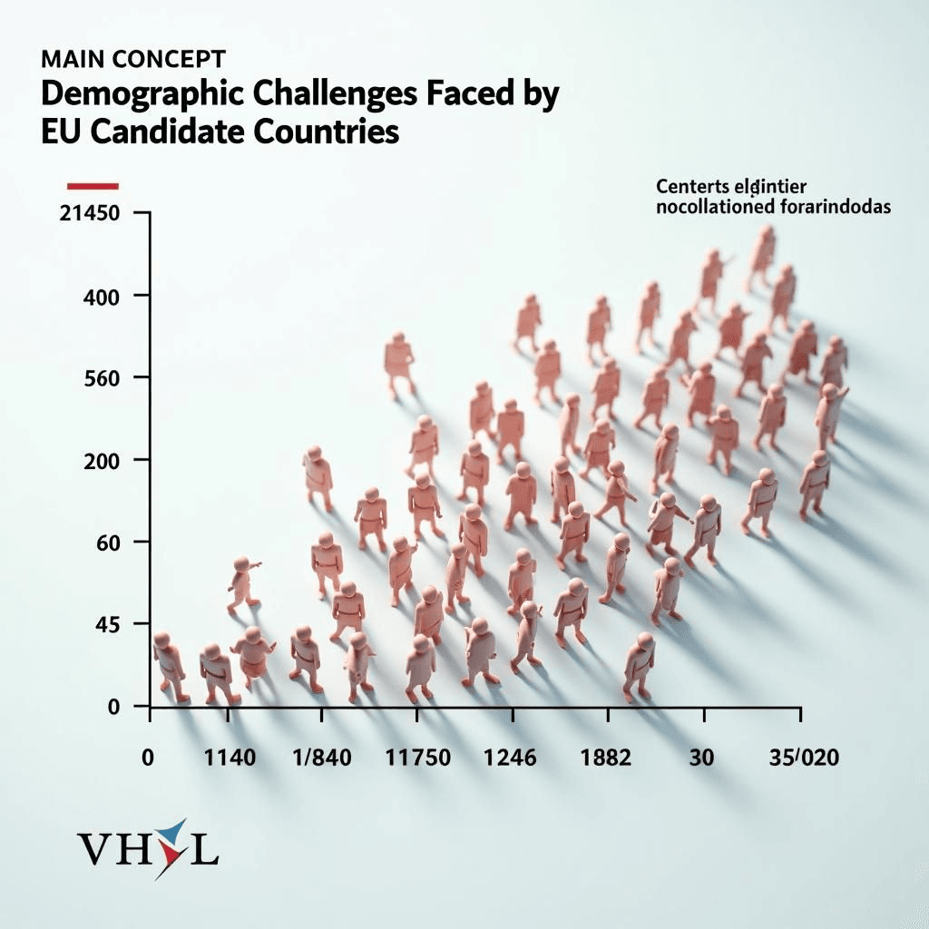 Gráfico de declive poblacional para los países candidatos de la UE