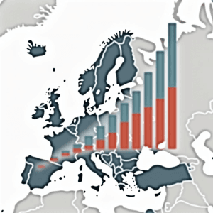 Gráfico de líneas que muestra el crecimiento del PIB per cápita de los candidatos de la UE