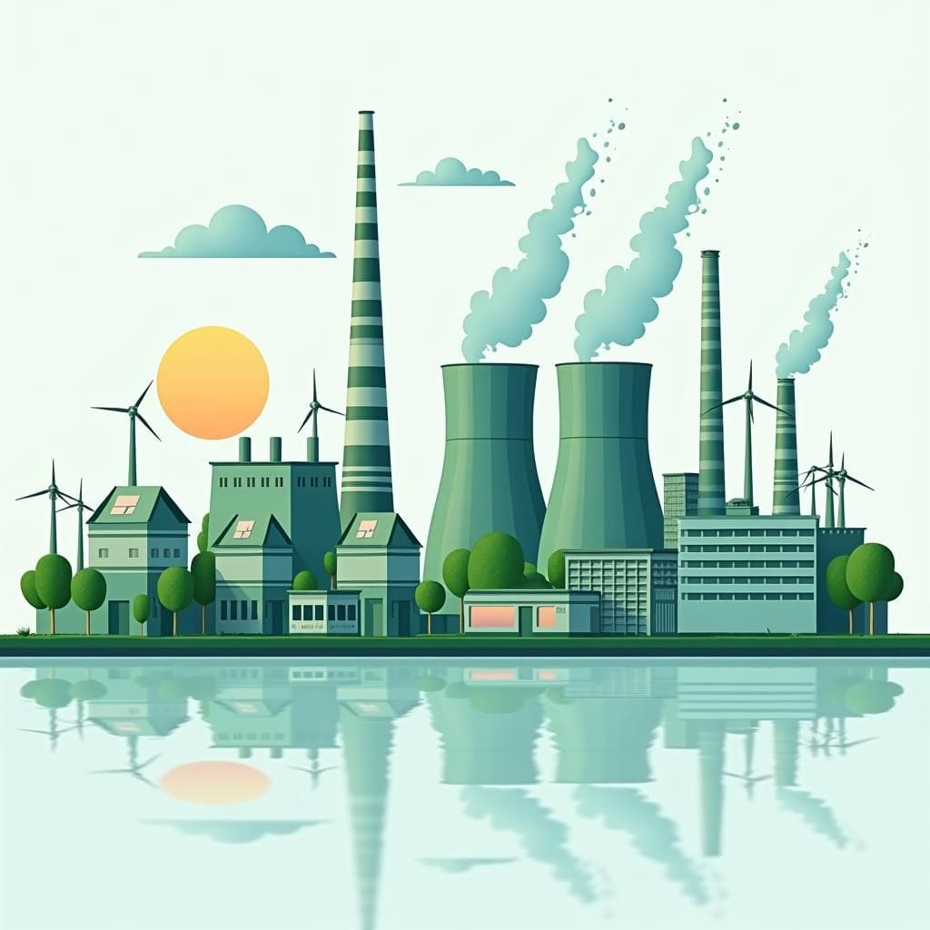 Les usines industrielles adoptant la technologie verte avec une politique fiscale et industrielle