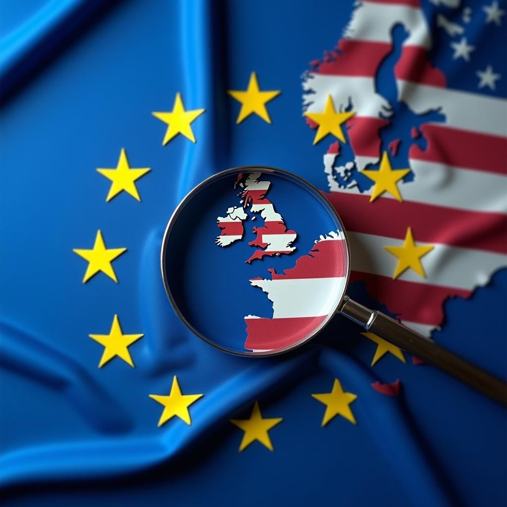 Union européenne fragmentée, petite sur la globe, soulignant des divisions internes.