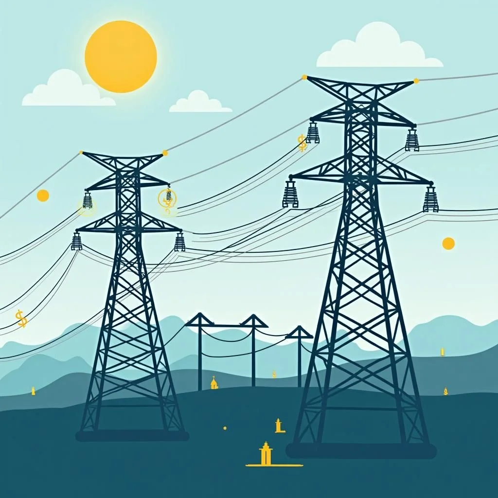 Les diagrammes des réseaux électriques et les projections financières illustrent les difficultés des services publics.