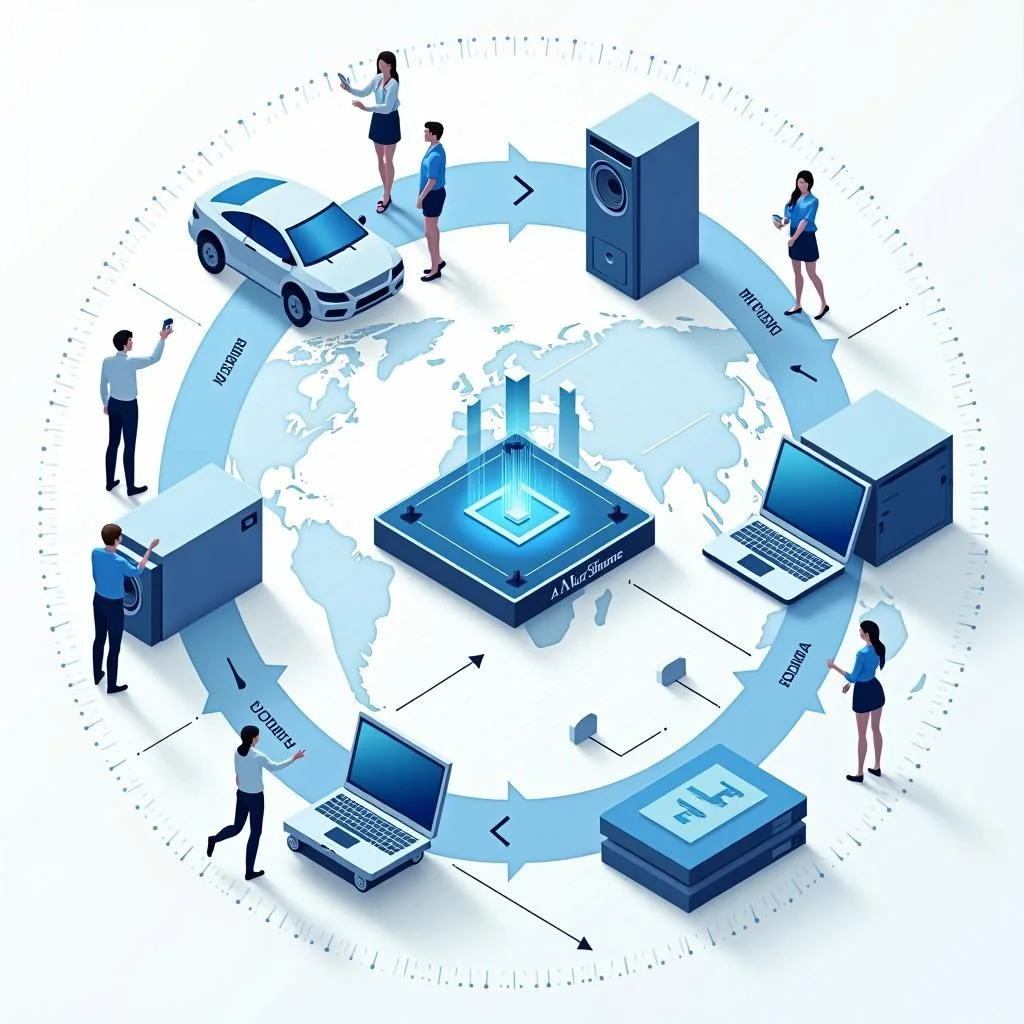 Diagramma di integrazione dell'IA nei dispositivi di bordo a livello mondiale con Huawei.