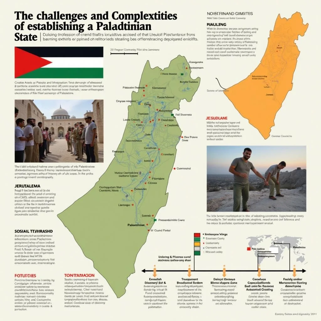 Les cartes et les images représentent la Cisjordanie, Jérusalem, les colons israéliens, les résidents