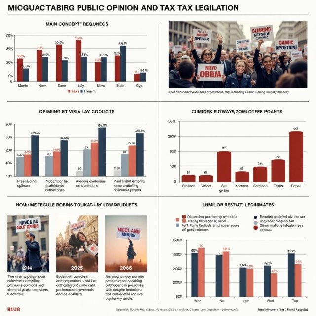 Los gráficos de barras comparan la opinión pública con los resultados de la legislación tributaria.