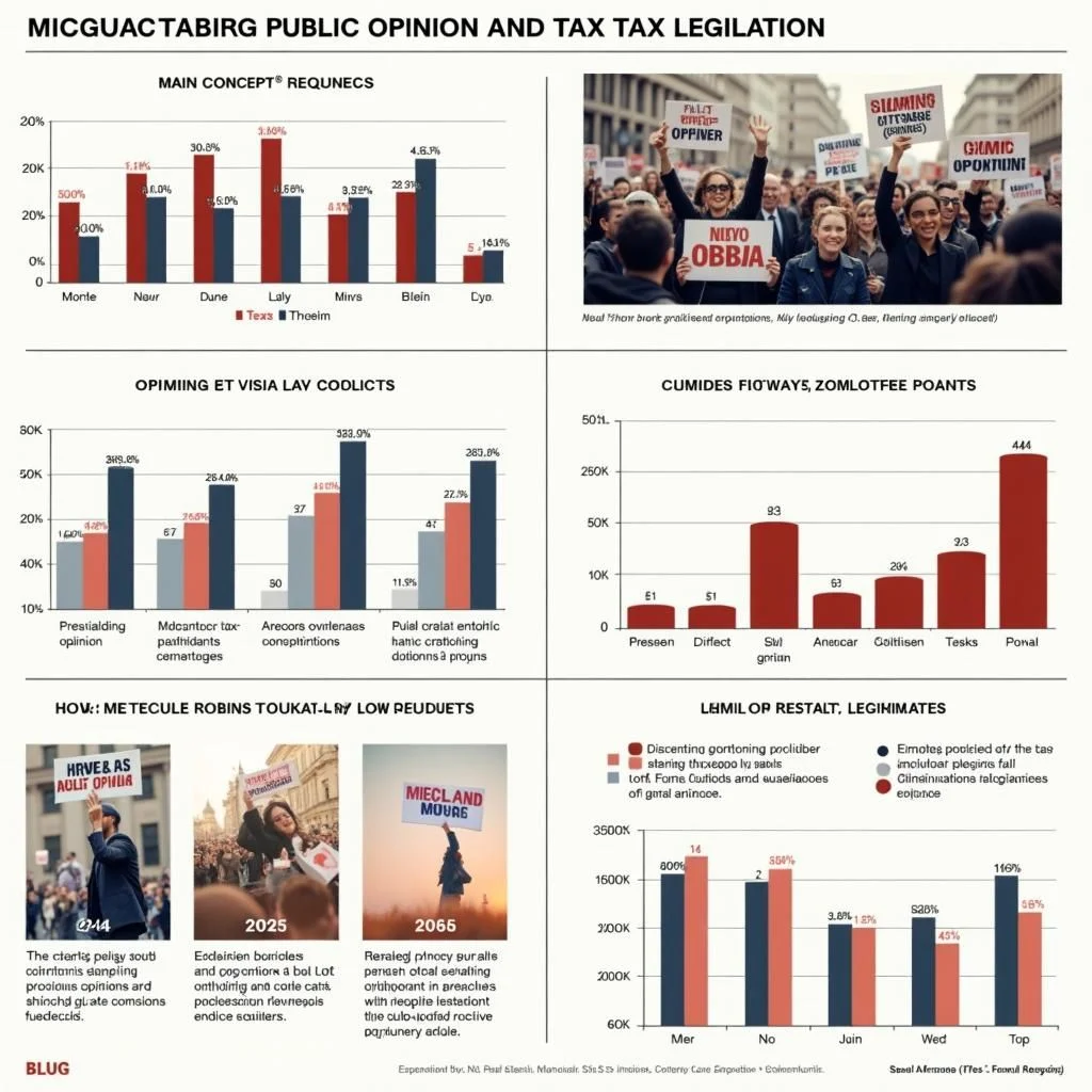 Les graphiques en barres comparent l'opinion publique aux résultats de la législation fiscale.