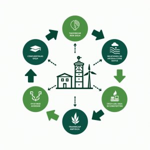 Flujogramas mostrando solo la transición energética, políticas de la UE y la Unión, España