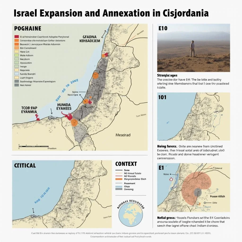 Mapas de la zona E1, sitios de construcción y corredor de Jerusalén-Ma'ale Adumim.