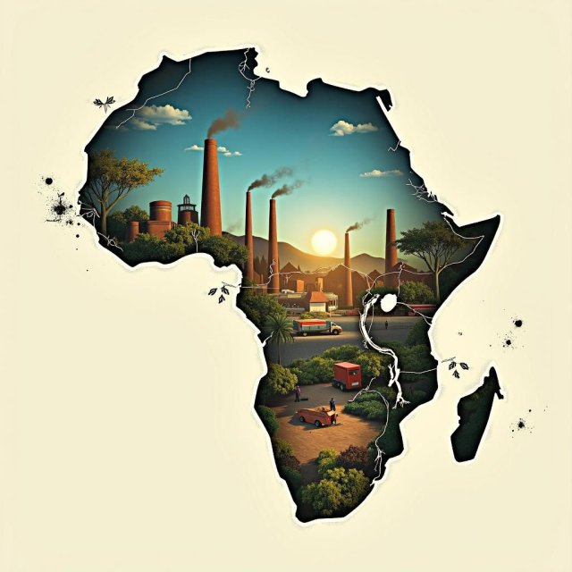 Imágenes del desarrollo del turismo, la ICT y la agroindustria de África.