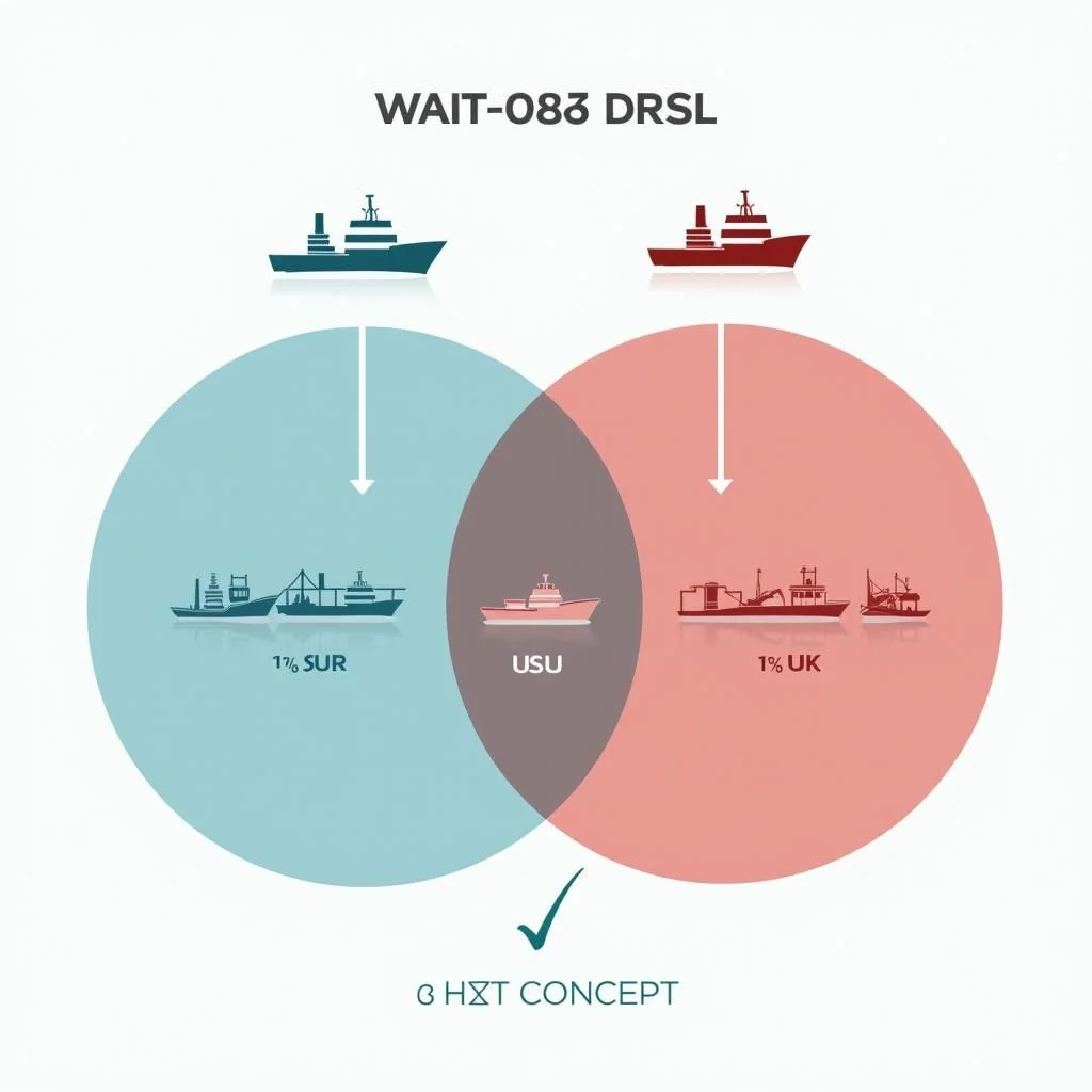Diagramme de Venn montrant l'intersection de navires russes sanctionnés dans le monde entier.