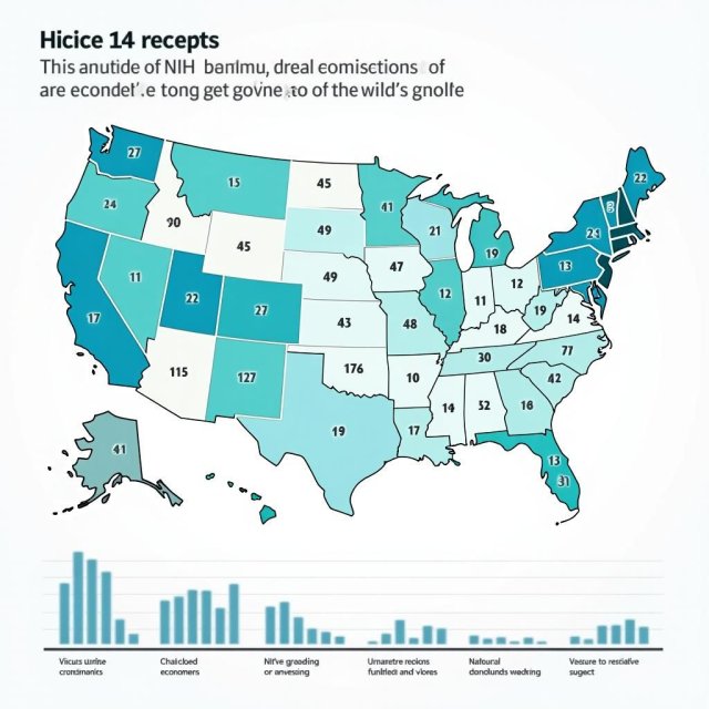 Los gráficos de barras y los mapas ilustran el impacto económico de la NIH a nivel local.