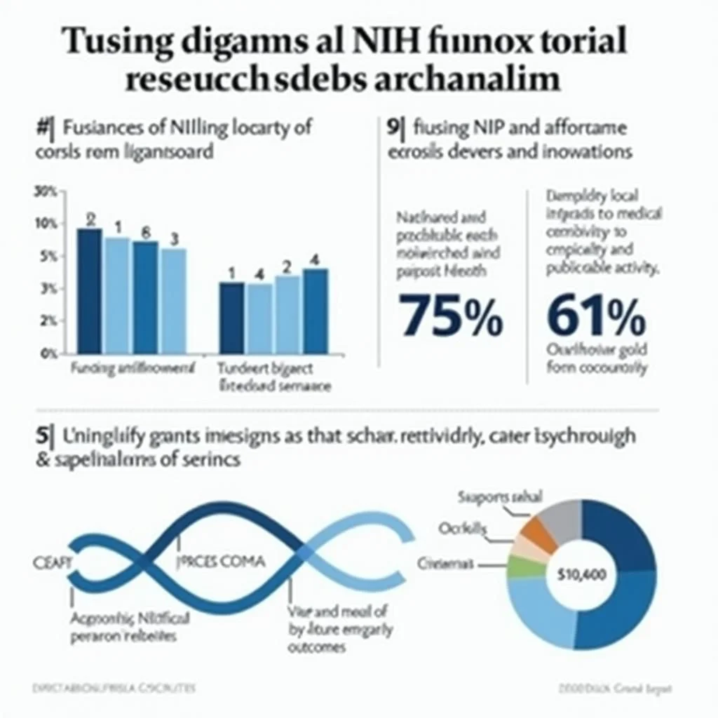 Bar charts and diagrams illustrate NIH funding reduction impacts.