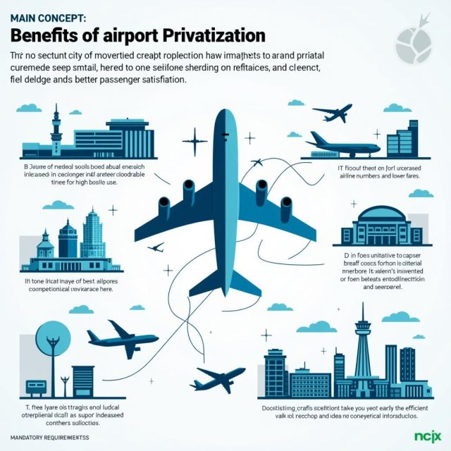 Aeropuertos modernizados con un mayor número de aerolíneas y tarifas más bajas.