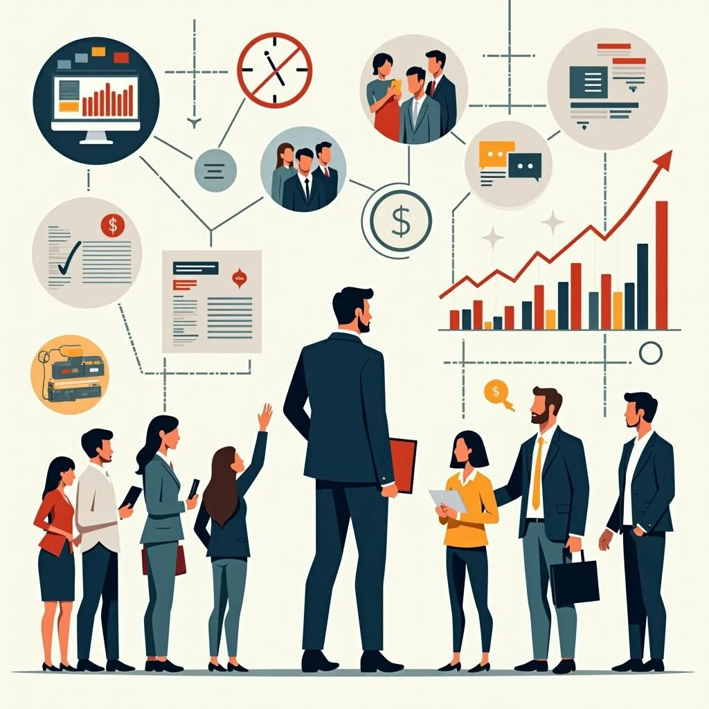 Los infografías muestran las tasas de empleo y estadísticas de la fuerza laboral diversa.