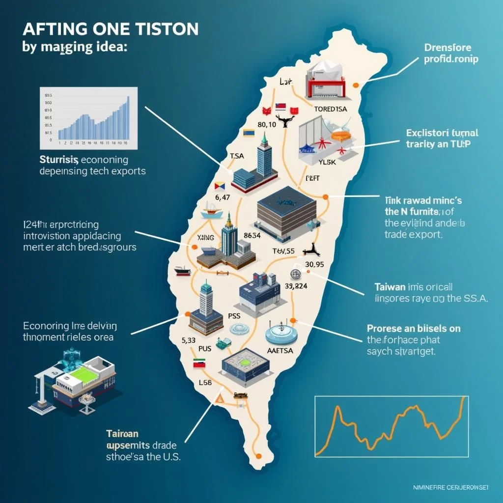 El superávit comercial de Taiwán con EE.UU. y datos de exportación de tecnología.