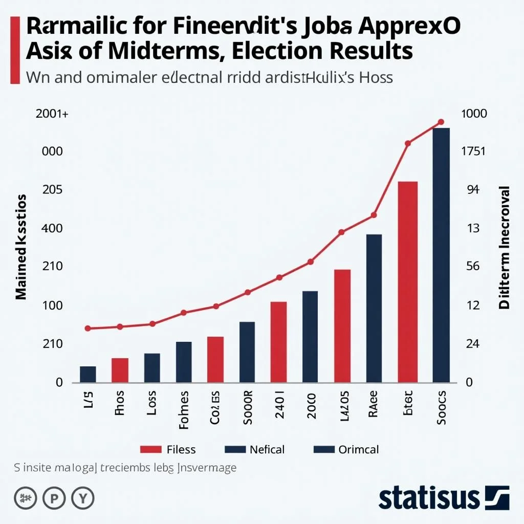 Graphique en barres comparant l'approbation des emplois et les pertes de sièges à la Chambre.
