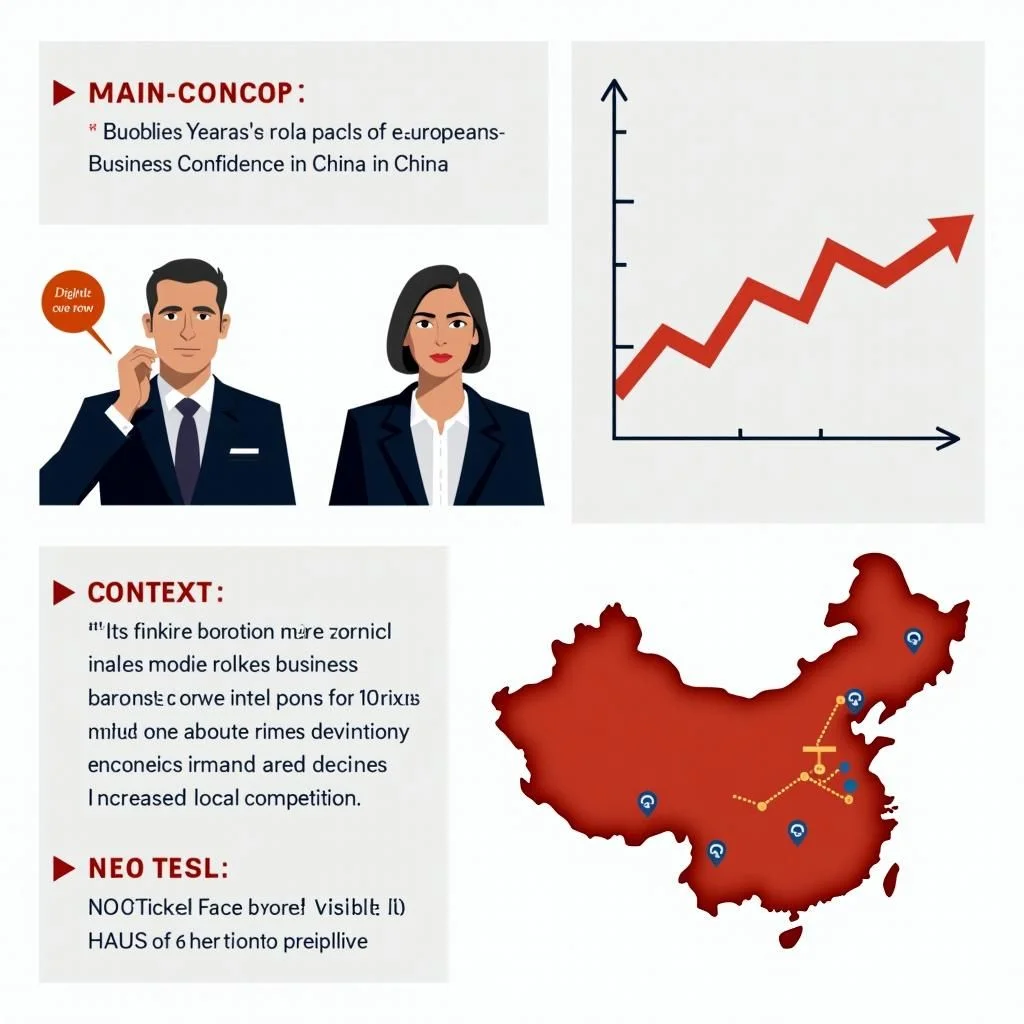 La graphique montre une baisse de la confiance des affaires en Chine, les leaders paraissent inquiets.