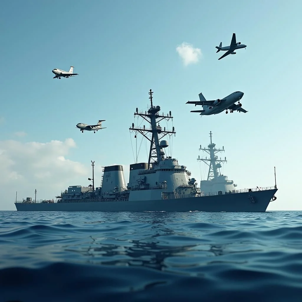 Buques de guerra estadounidenses y Marines despliegan en ejercicio naval del Caribe.