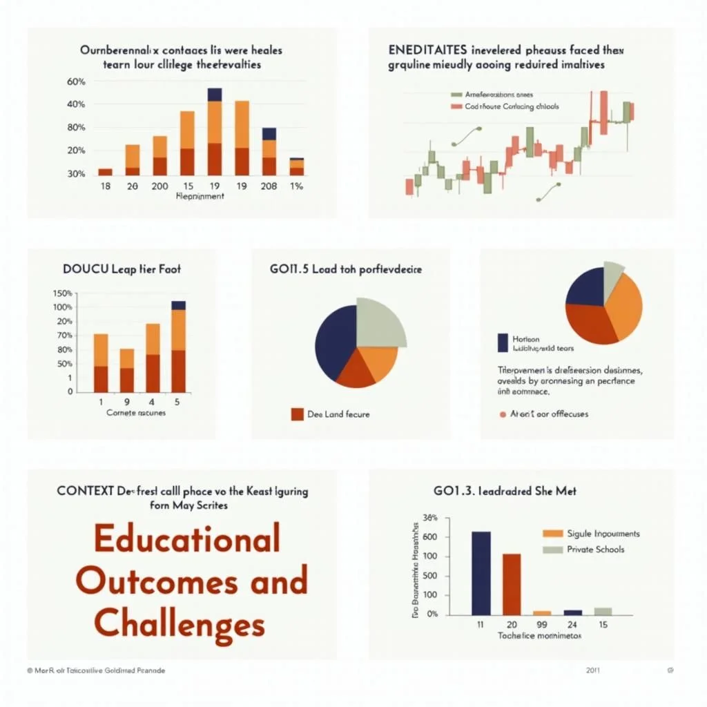 Les graphiques en barres et les tableaux illustrent les résultats et les défis de l'éducation.