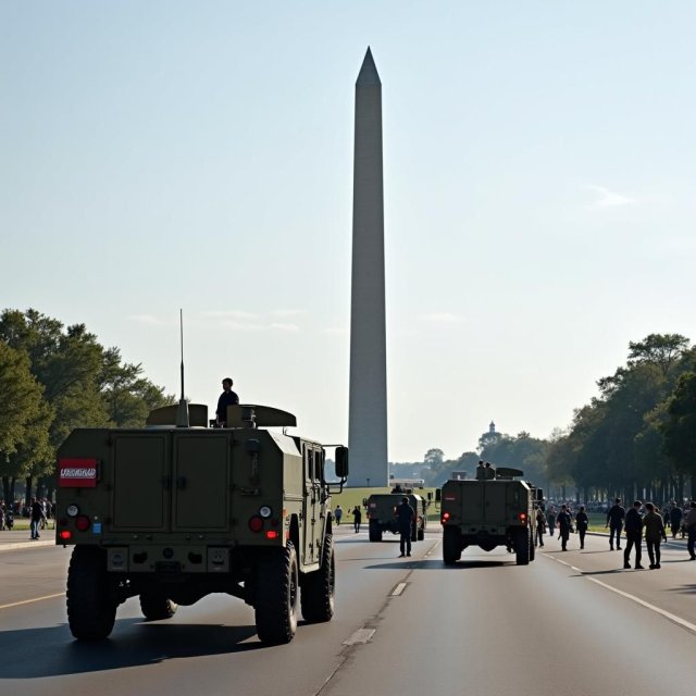 Tropas de la Guardia Nacional se despliegan alrededor de los monumentos de Washington DC.