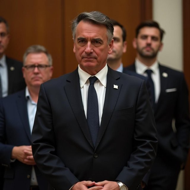 Edificio del Tribunal Supremo de Brasil con imágenes de la condena de Bolsonaro.
