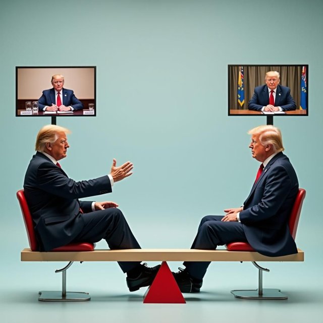 Donald Trump en diversas reuniones internacionales y fluctuaciones de política.