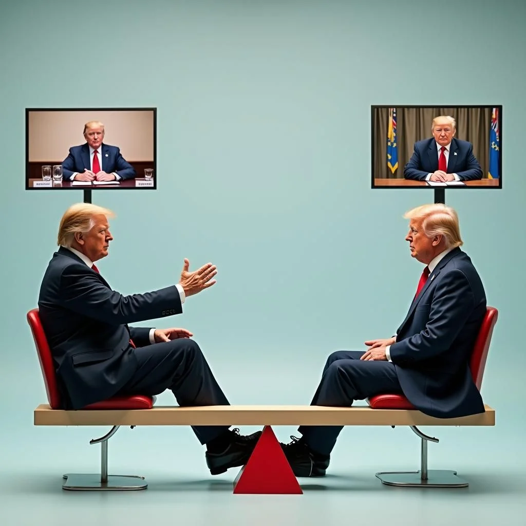 Donald Trump en diversas reuniones internacionales y fluctuaciones de política.