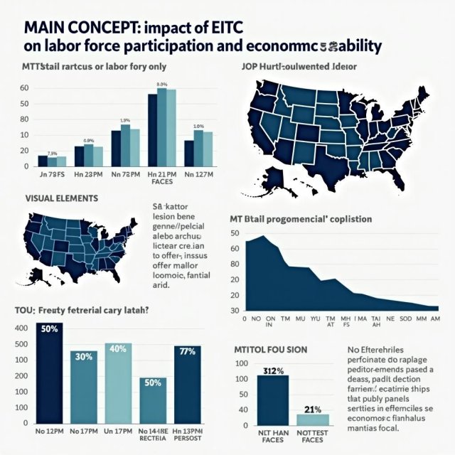 Los gráficos y los diagramas ilustran el impacto del EITC en la participación en la fuerza laboral.