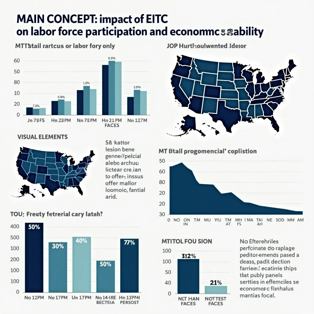 Les graphiques et les cartes illustrent l'impact de l'EITC sur la participation à la force de travail.