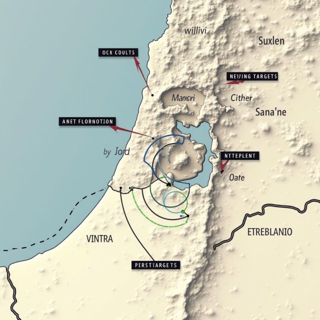 Mapas e imágenes de operaciones militares israelíes y planificación estratégica.