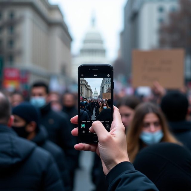 Los manifestantes utilizan teléfonos inteligentes, drones y las redes sociales para documentar incidentes.