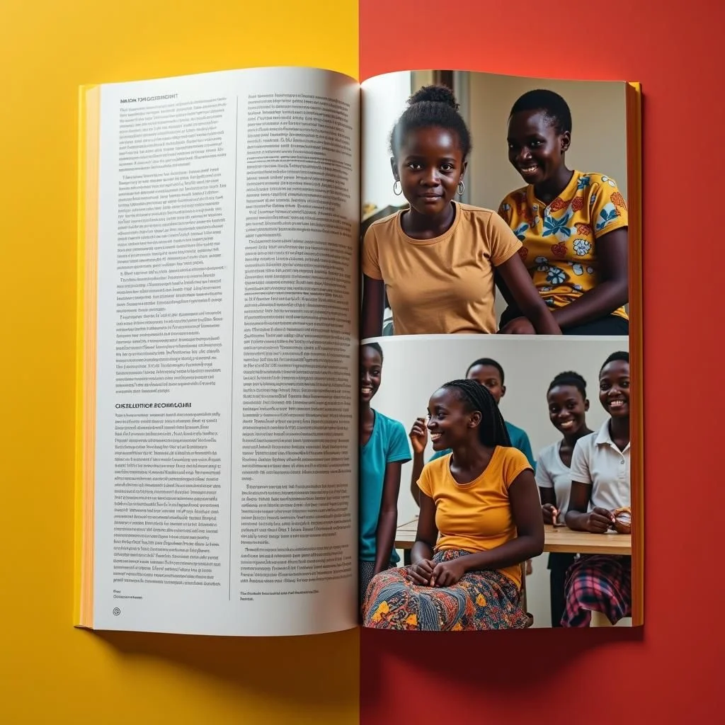 Documents confrontés avec des images de filles en rôles de leadership informels.