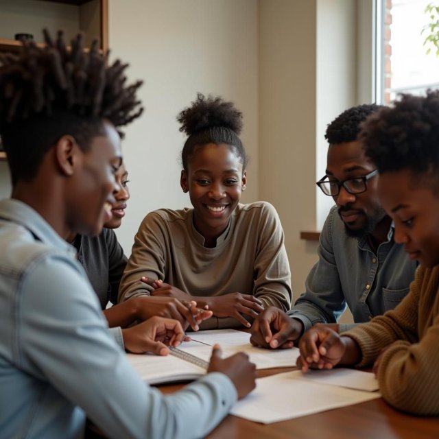 Reuniones familiares apoyativas y participación comunitaria para los niños negros y