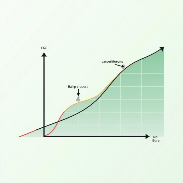 Un gráfico que ilustra la Curva de Kuznets Ambiental con puntos anotados.