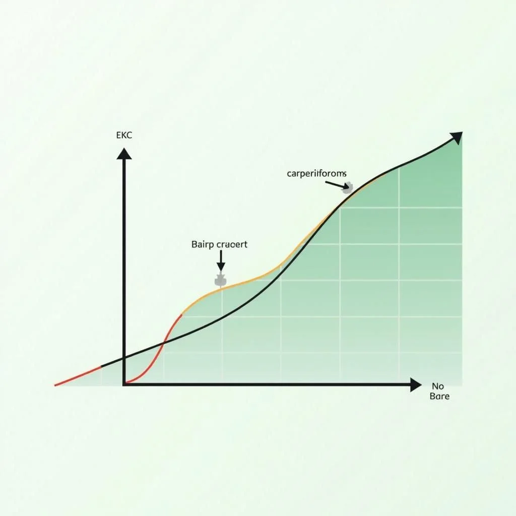 Un graphique illustrant la Courbe de Kuznets environnementale avec des points annotés.