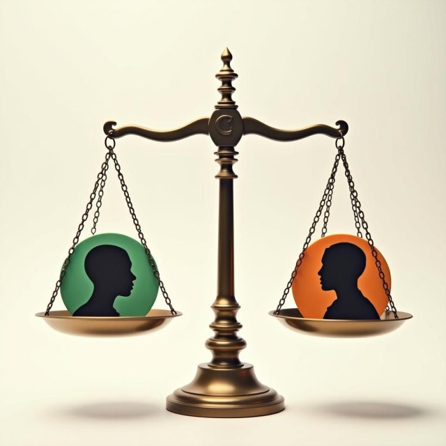 Una balanza equilibra el progreso democrático y la recaída democrática en África.