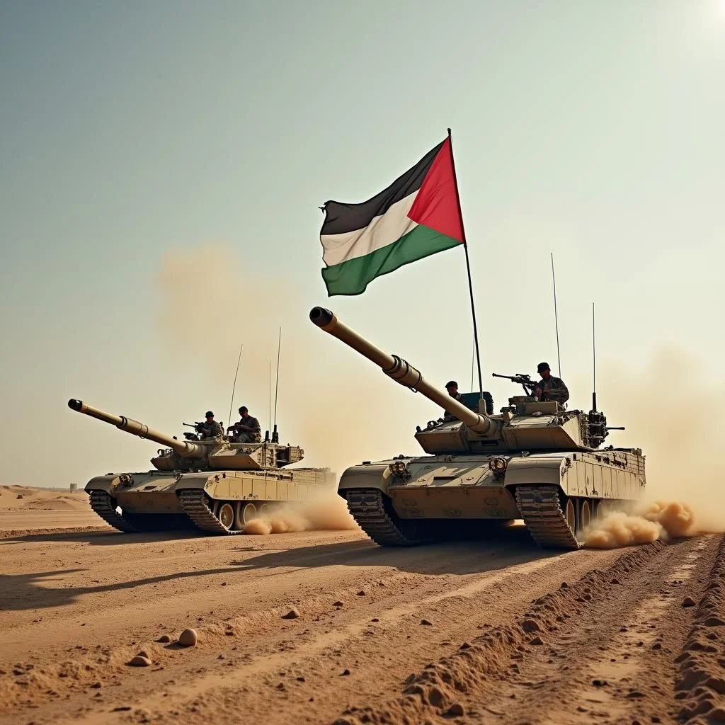 Les chars israéliens et les soldats dans une zone sous contrôle avec des rapports de l'ONU.