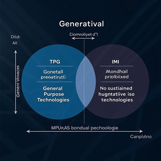 Diagrama que muestra la Inteligencia Artificial Generativa en la intersección de TPG e IMI.